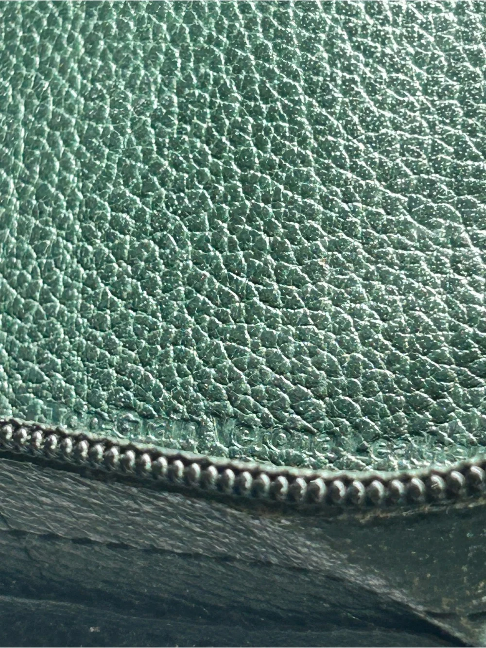Vintage Franklin Covey Forest Green Leather Zip Around 7 Ring Personal Organizer